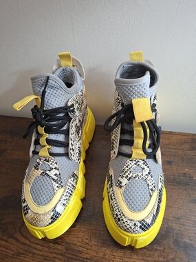 Anthony Wang Cranberry-01 Snakeskin Platform Sneakers Women’s Size 10